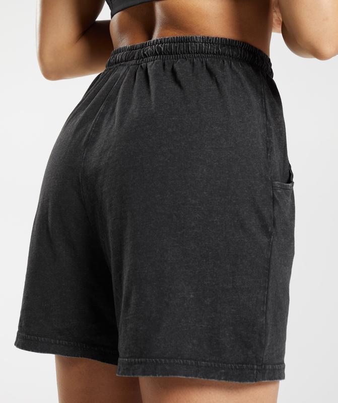 Gymshark Legacy Washed Loose Shorts Korte Broek Zwart | 19MFILSOQ