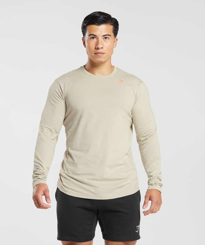 Gymshark Lifting Club Long Sleeve T-Shirt Long Sleeve Top Bruin | 07CUJXKQL