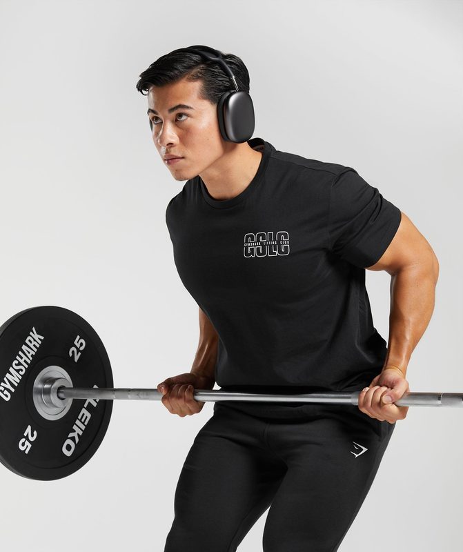 Gymshark Lifting Club T-Shirt T-Shirts Zwart | 14VZDTQGS