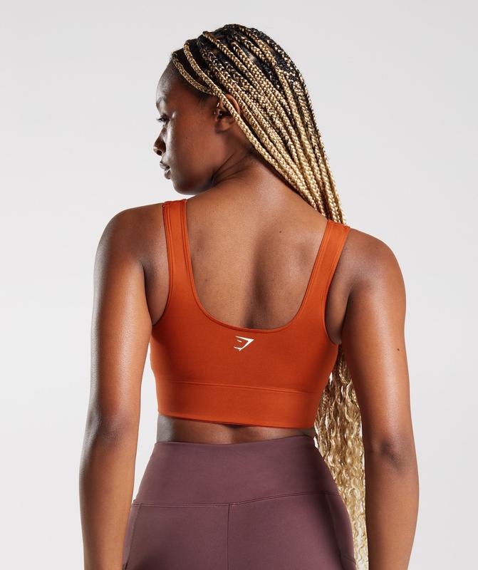 Gymshark Longline Sports Bra Sports Bras Rood | 13NVDXJYI