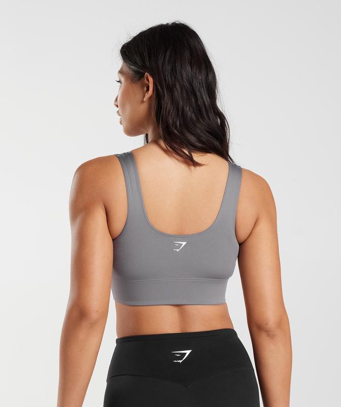 Gymshark Longline Sports Bra Sports Bras Titanium Grijs | 80LMSAFTJ