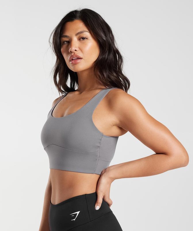 Gymshark Longline Sports Bra Sports Bras Titanium Grijs | 80LMSAFTJ