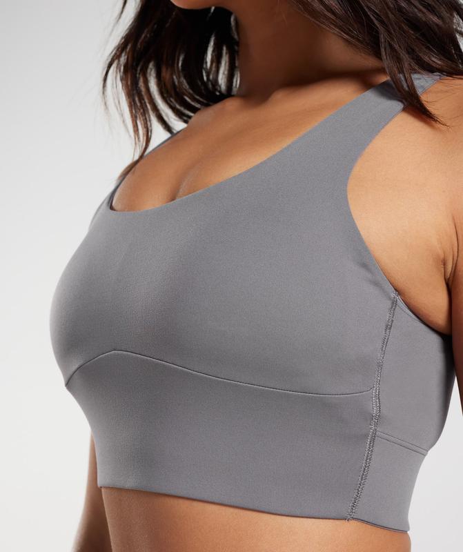 Gymshark Longline Sports Bra Sports Bras Titanium Grijs | 80LMSAFTJ