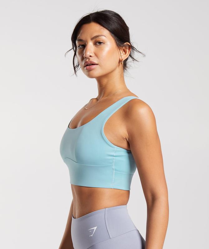 Gymshark Longline Sports Bra Sports Bras Blauw | 78FDXGVQA