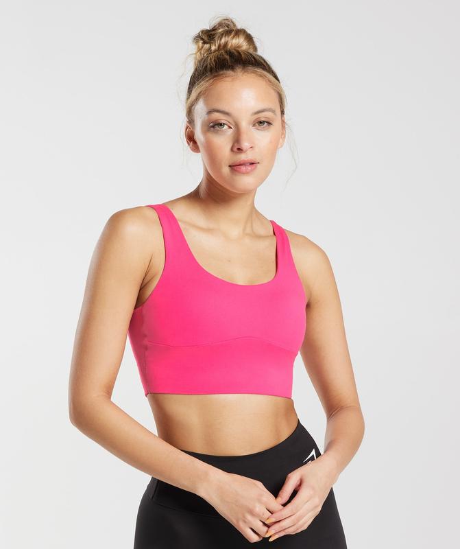 Gymshark Longline Sports Bra Sports Bras Fuchsie | 51YFDLUXC