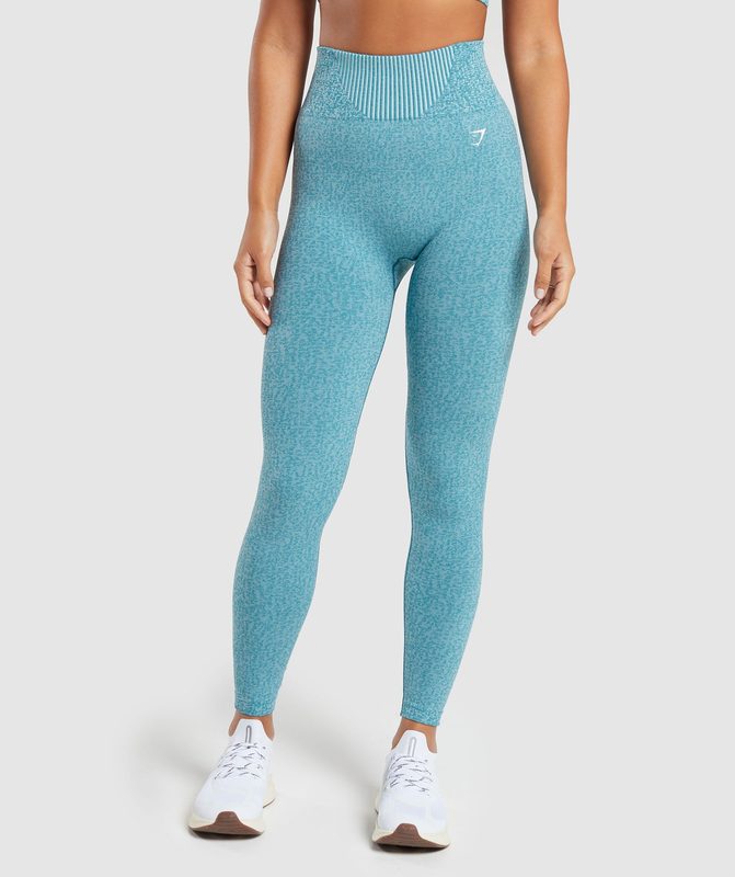 Gymshark Marl Seamless Leggings Leggings Lichtblauw Grijs | 47CJMWTHS