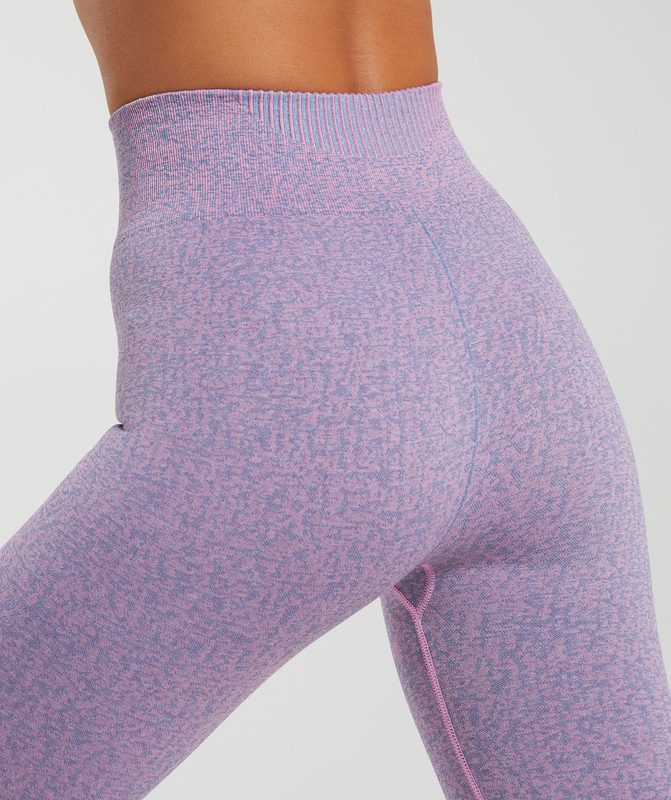 Gymshark Marl Seamless Leggings Leggings Lichtblauw Roze | 17SMUPGNI