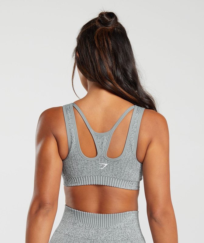 Gymshark Marl Seamless Scoop Bra Sports Bras Lichtgrijs Grijs Grijs | 91JHFOITD