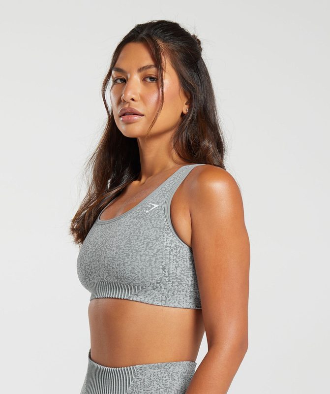 Gymshark Marl Seamless Scoop Bra Sports Bras Lichtgrijs Grijs Grijs | 91JHFOITD