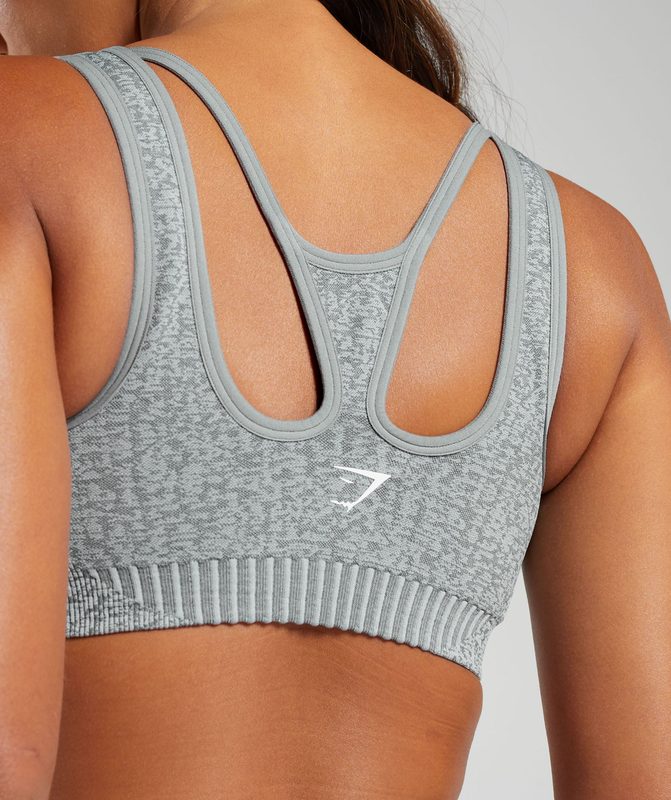 Gymshark Marl Seamless Scoop Bra Sports Bras Lichtgrijs Grijs Grijs | 91JHFOITD