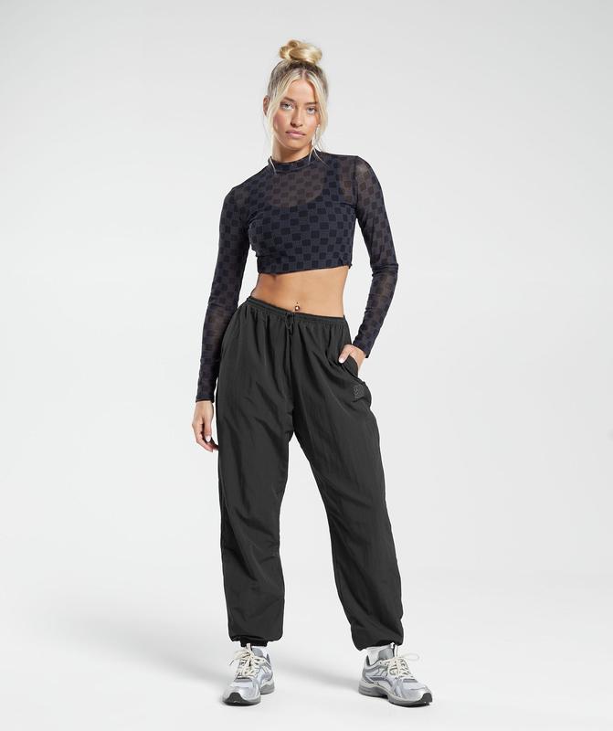 Gymshark Monogram Woven Joggers Broek Zwart | 47ULAMSQR