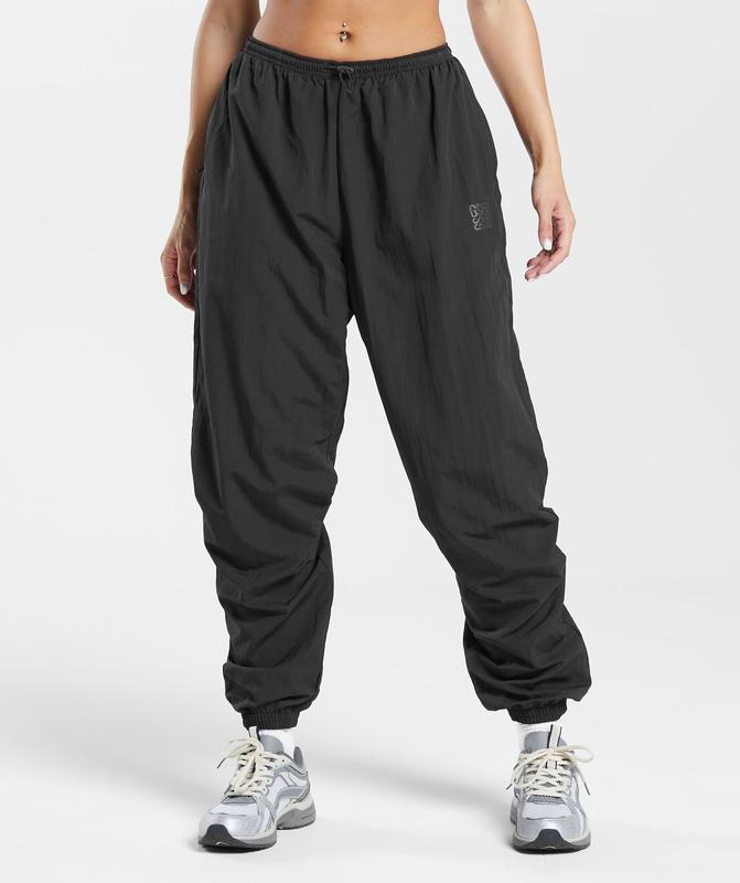 Gymshark Monogram Woven Joggers Broek Zwart | 47ULAMSQR