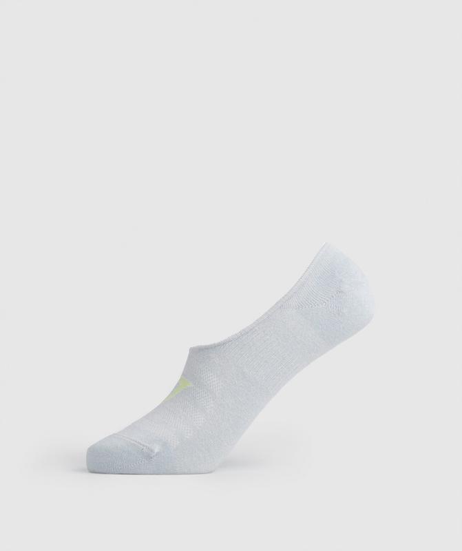 Gymshark No Show Socks 3pk Sokken Grey/Green/Green | 81ELDWRBN