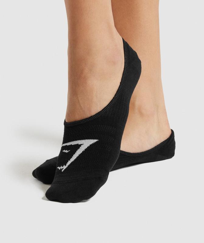 Gymshark No Show Socks 3pk Sokken Zwart | 39CQKJGXL