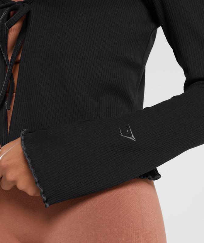 Gymshark Pause Cardigan Jackets / Outerwear Zwart | 20UZBWAVK