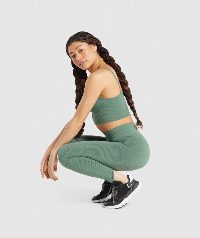 Gymshark Pause Seamless Leggings Leggings Groen | 20NQUSFTE