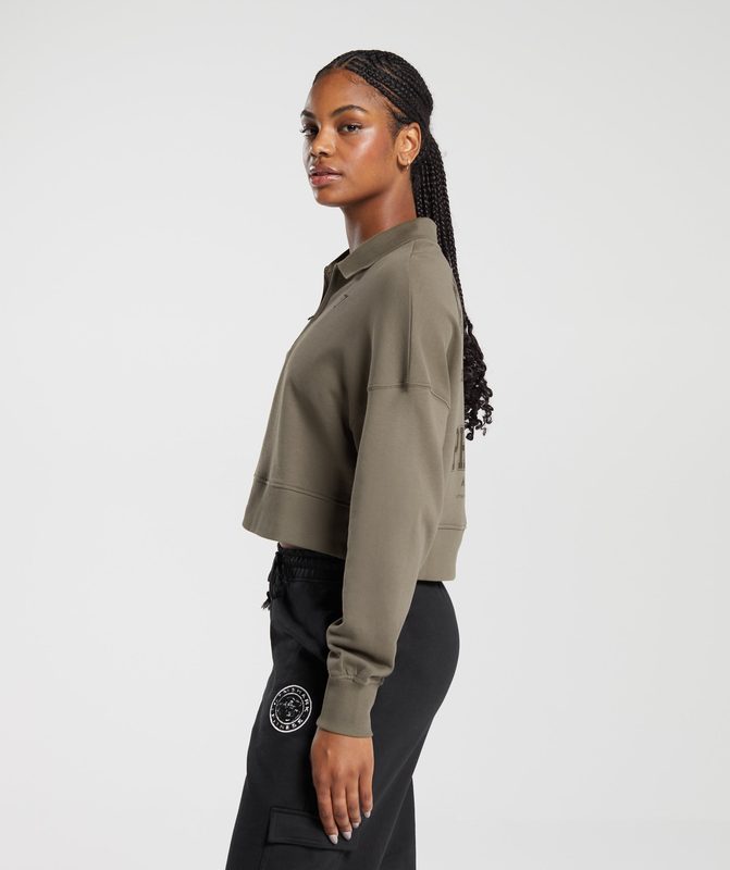 Gymshark Phys Ed Graphic 1/4 Zip Pullovers Camo Bruin | 19FIBGQSL