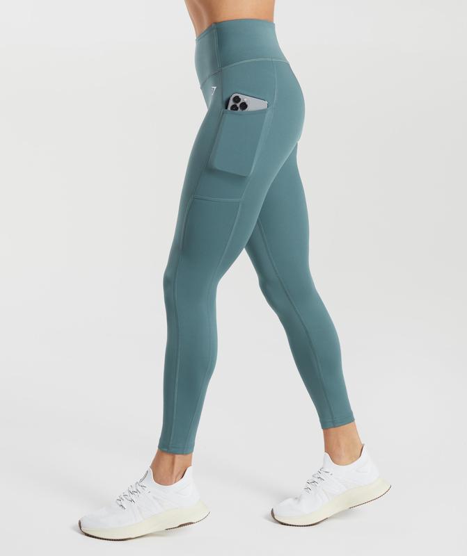 Gymshark Pocket Leggings Leggings Denim Teal | 04PBVQLRG