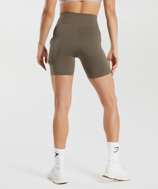 Gymshark Pocket Shorts Korte Broek Camo Bruin | 26IQEZVLC