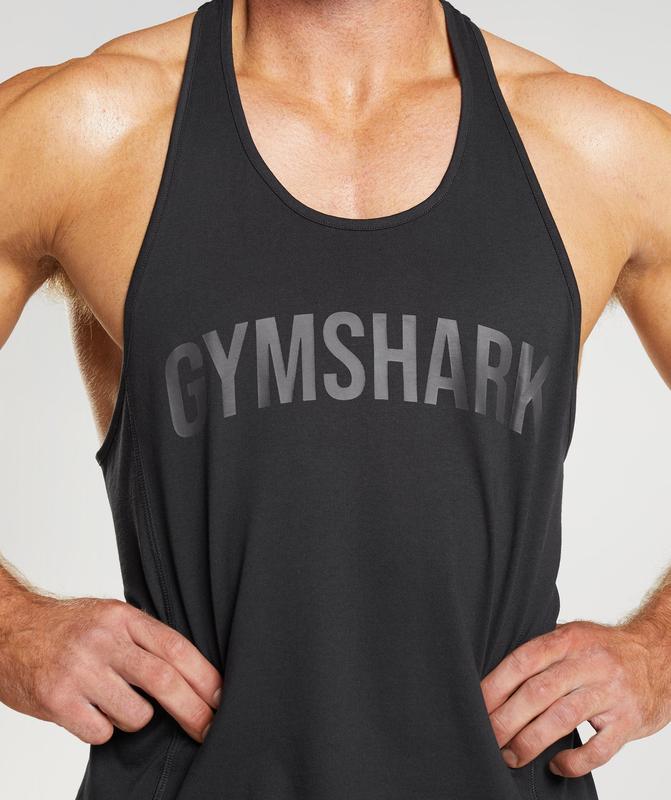 Gymshark Power Stringer Stringer Zwart | 21KISCHFL