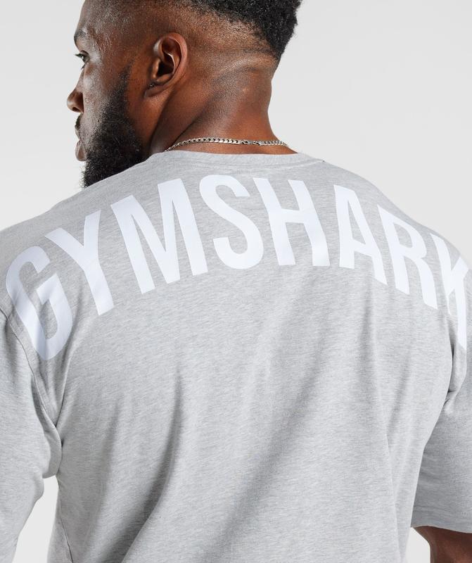 Gymshark Power T-Shirt T-Shirts Lichtgrijs | 02XZTHSWO