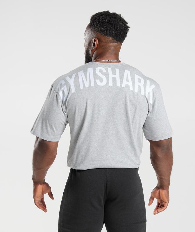 Gymshark Power T-Shirt T-Shirts Lichtgrijs | 02XZTHSWO