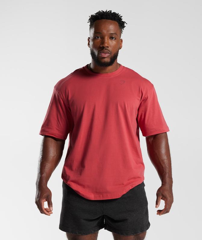 Gymshark Power T-Shirt T-Shirts Rood | 96QRTGBFN