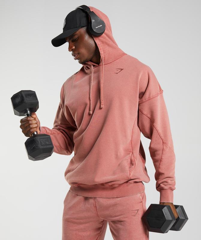 Gymshark Power Washed Hoodie Hoodies Roze Bruin | 64YPQIADN