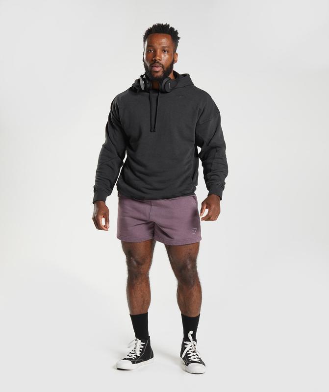 Gymshark Power Washed Hoodie Hoodies Zwart | 87IKASUQF