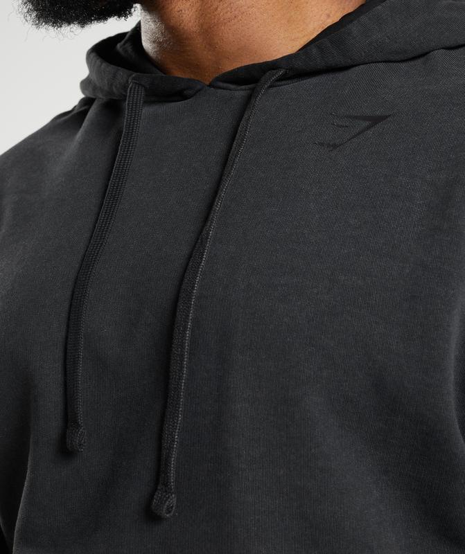 Gymshark Power Washed Hoodie Hoodies Zwart | 87IKASUQF