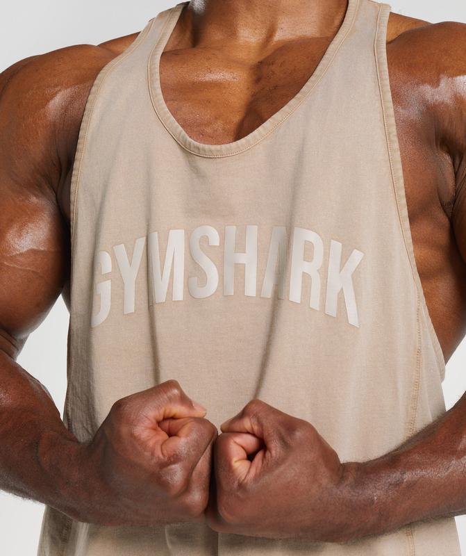 Gymshark Power Washed Stringer Stringer Bruin | 87NGJHDKU