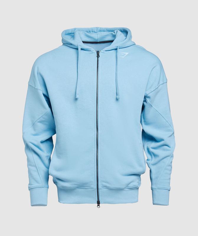 Gymshark Power Zip Hoodie Hoodies Blauw | 26DEWTAMJ