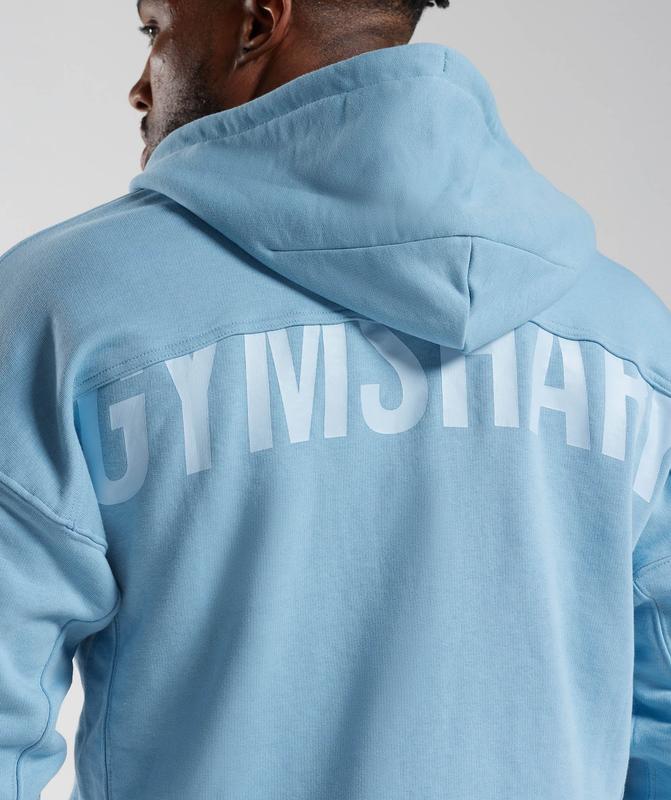 Gymshark Power Zip Hoodie Hoodies Blauw | 26DEWTAMJ