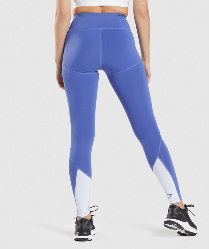 Gymshark Pulse Mesh Leggings Leggings Court Blue/Moonstone Blue/White | 74NQDLFWM