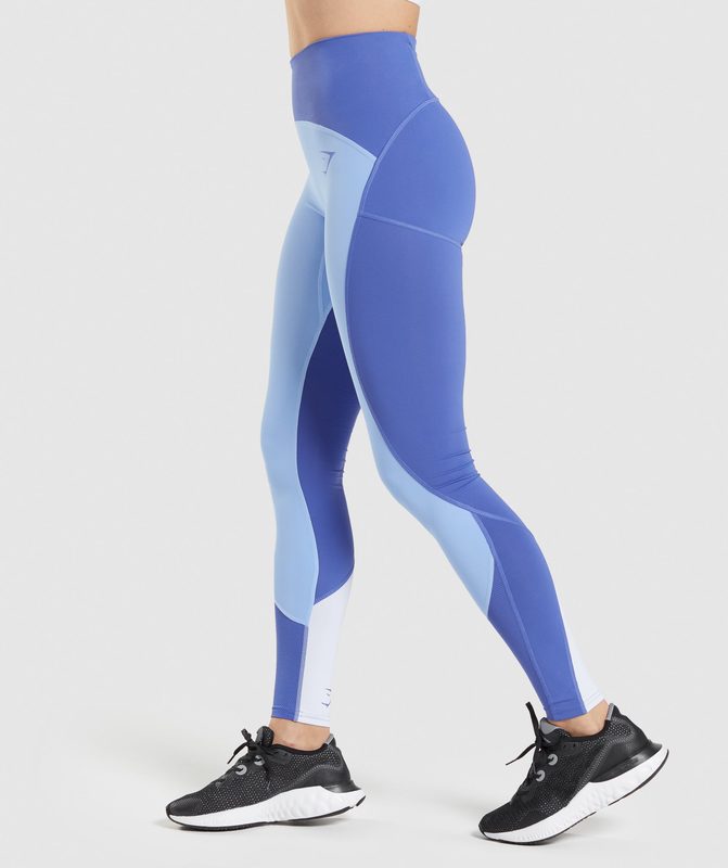 Gymshark Pulse Mesh Leggings Leggings Court Blue/Moonstone Blue/White | 74NQDLFWM