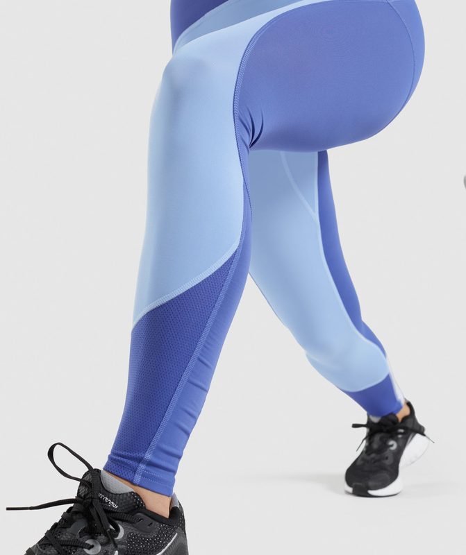 Gymshark Pulse Mesh Leggings Leggings Court Blue/Moonstone Blue/White | 74NQDLFWM