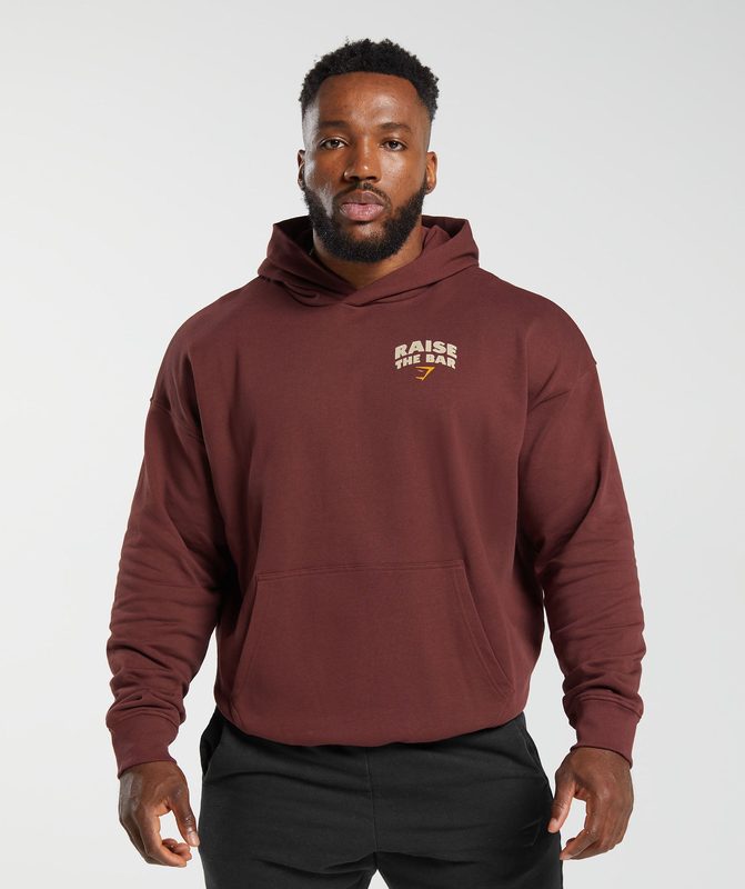 Gymshark Raise the Bar Hoodie Hoodies Bordeaux Bruin | 51SMPIQLF