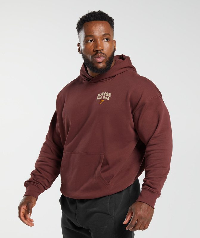 Gymshark Raise the Bar Hoodie Hoodies Bordeaux Bruin | 51SMPIQLF