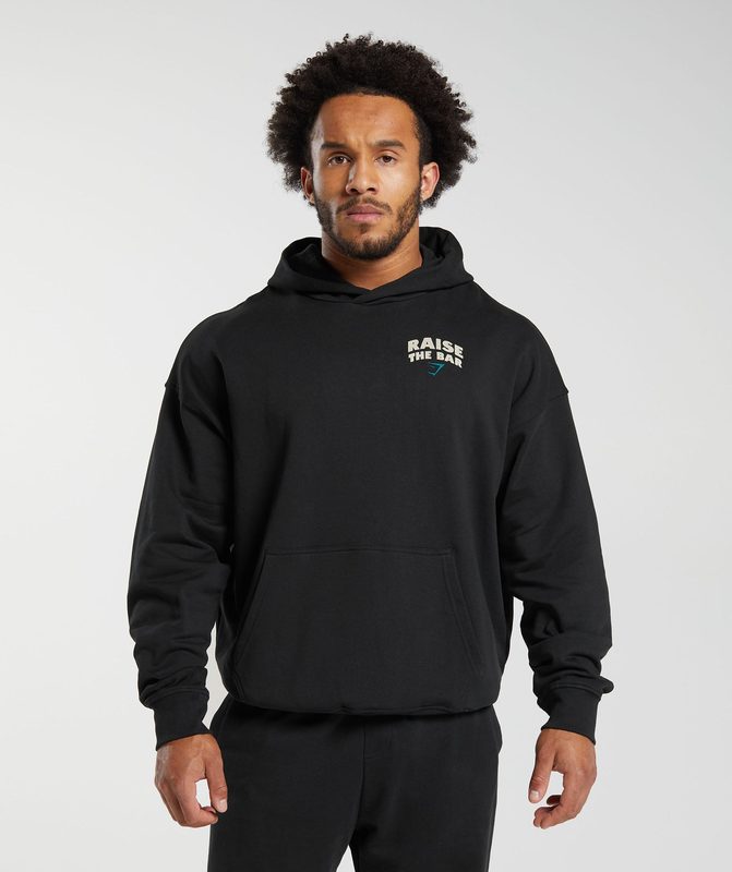 Gymshark Raise the Bar Hoodie Hoodies Zwart | 10QCXWZSP