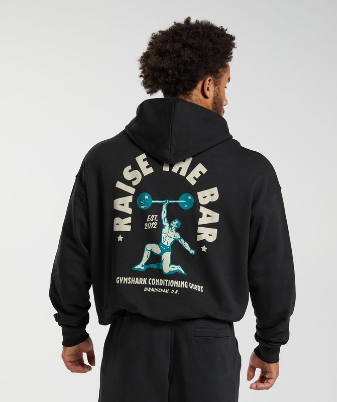 Gymshark Raise the Bar Hoodie Hoodies Zwart | 10QCXWZSP