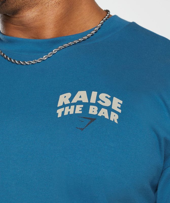 Gymshark Raise the Bar T-Shirt T-Shirts Blauw | 26YLBZVAG