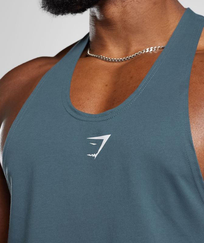 Gymshark React Stringer Stringer Denim Teal | 40ISLFZCU