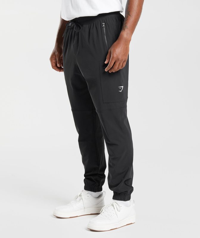 Gymshark Rest Day Cargo Pants Broek Zwart | 76DSTCXKF