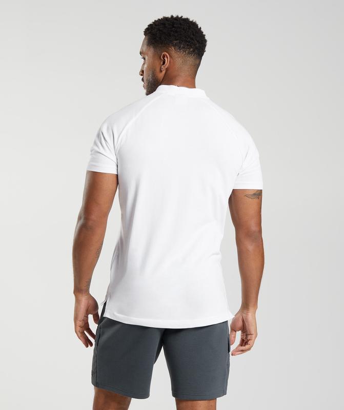 Gymshark Rest Day Commute Polo Shirt T-Shirts Wit | 12NMEIJGY