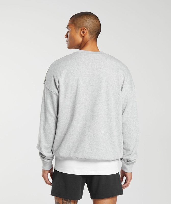 Gymshark Rest Day Essential Crew Pullovers Lichtgrijs | 78HJCEQDM