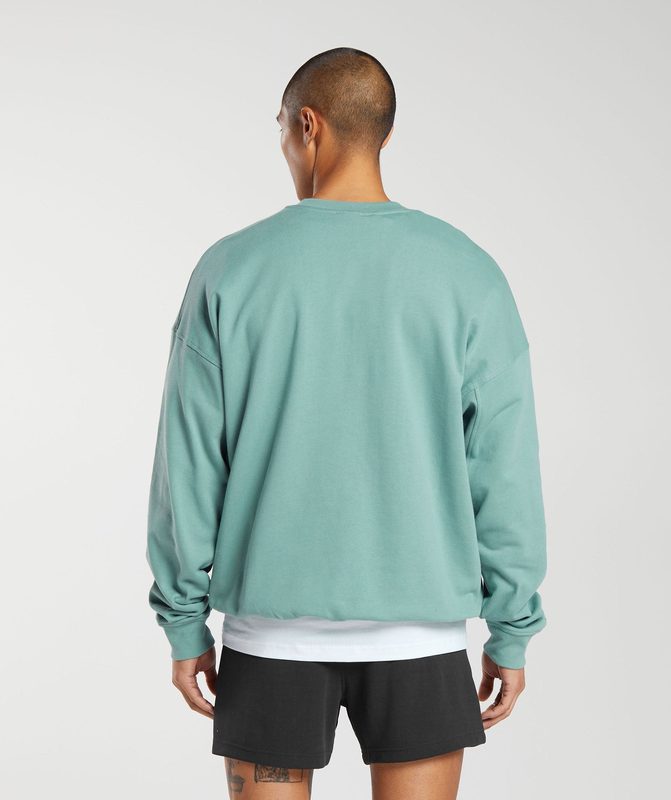 Gymshark Rest Day Essential Crew Pullovers Blauw | 92ETJRILD