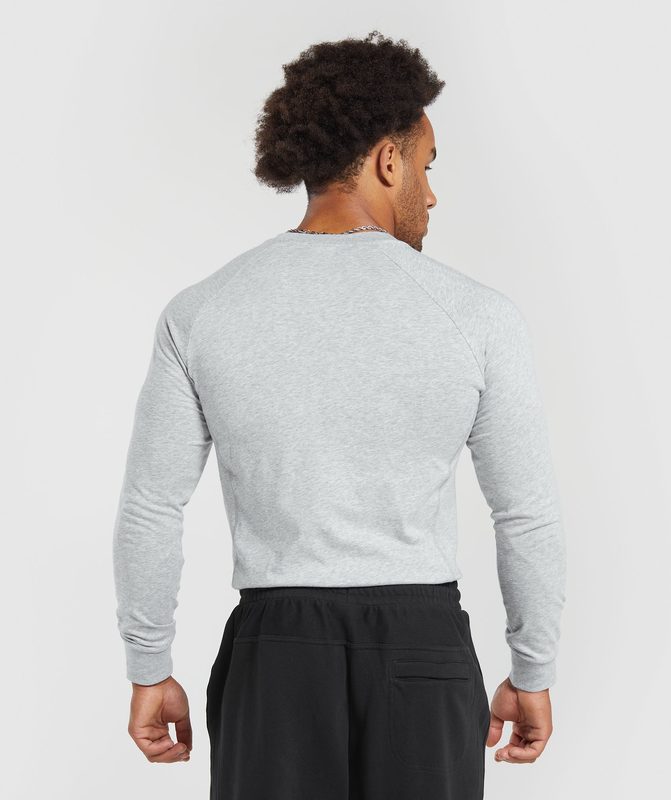 Gymshark Rest Day Essentials Henley Long Sleeve Top Lichtgrijs | 71WFYPDAU