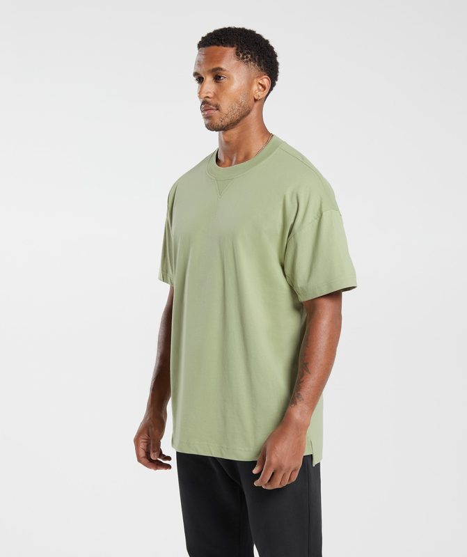 Gymshark Rest Day Essentials T-Shirt T-Shirts Lichtgroen | 98FNODTPM