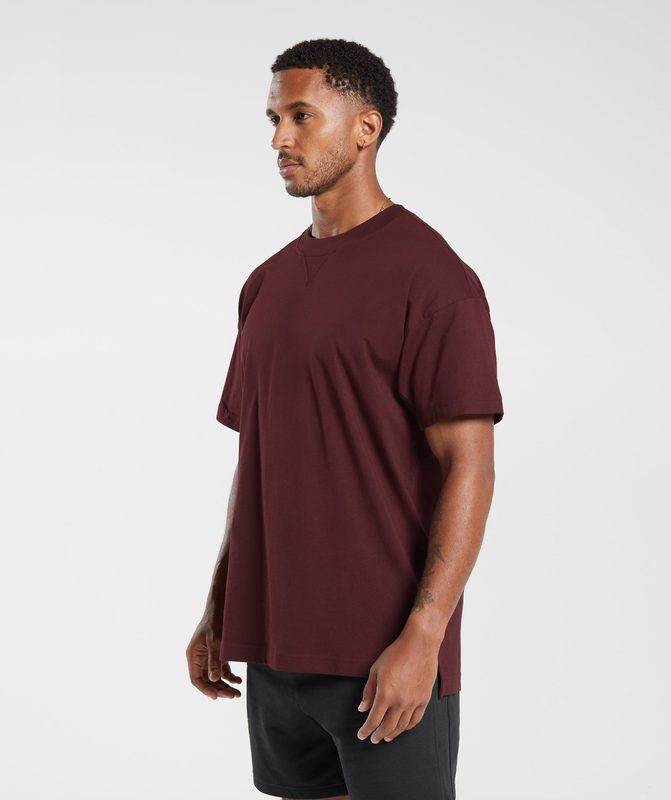 Gymshark Rest Day Essentials T-Shirt T-Shirts Bordeaux | 86DWJKCLE