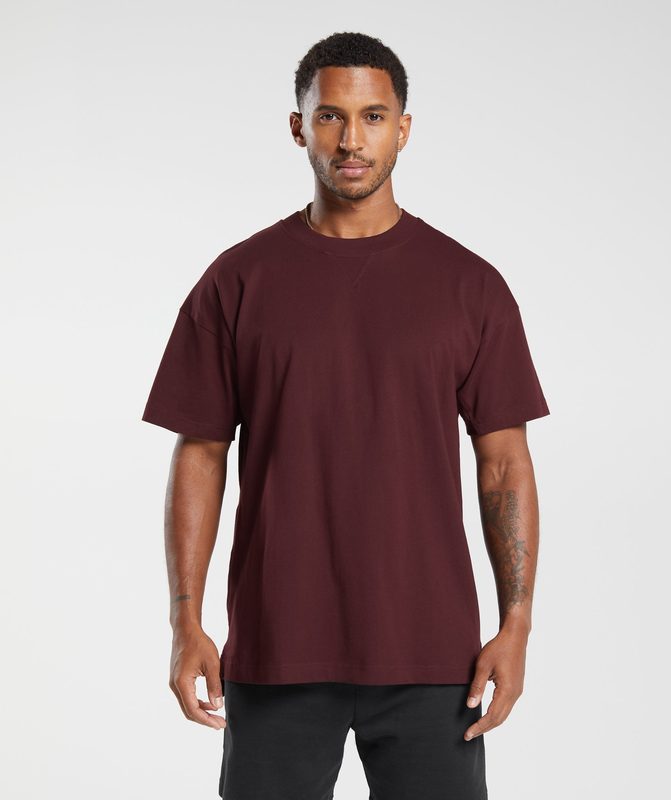 Gymshark Rest Day Essentials T-Shirt T-Shirts Bordeaux | 86DWJKCLE